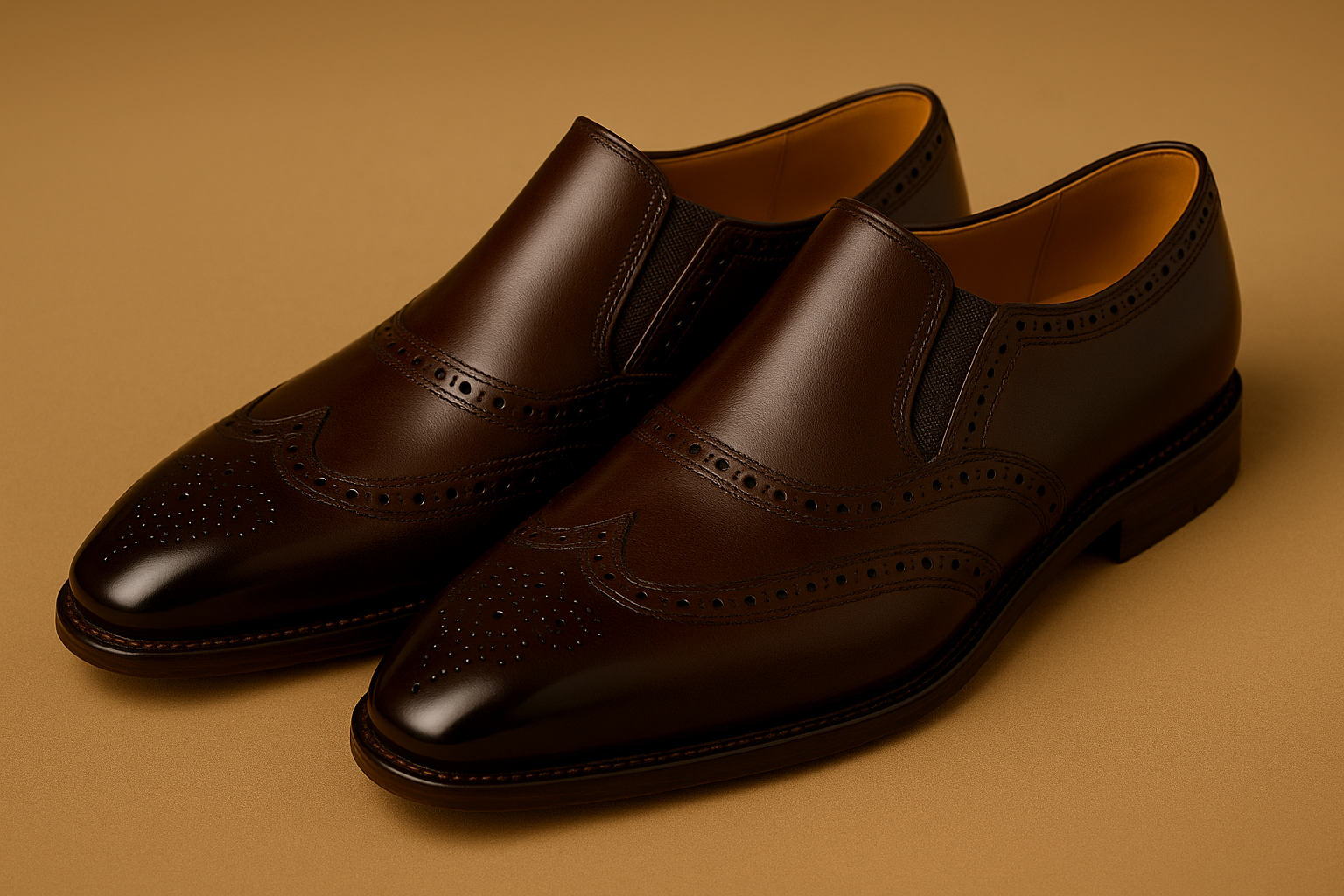 Side elastic shoe—clean, laceless design with stretch panels