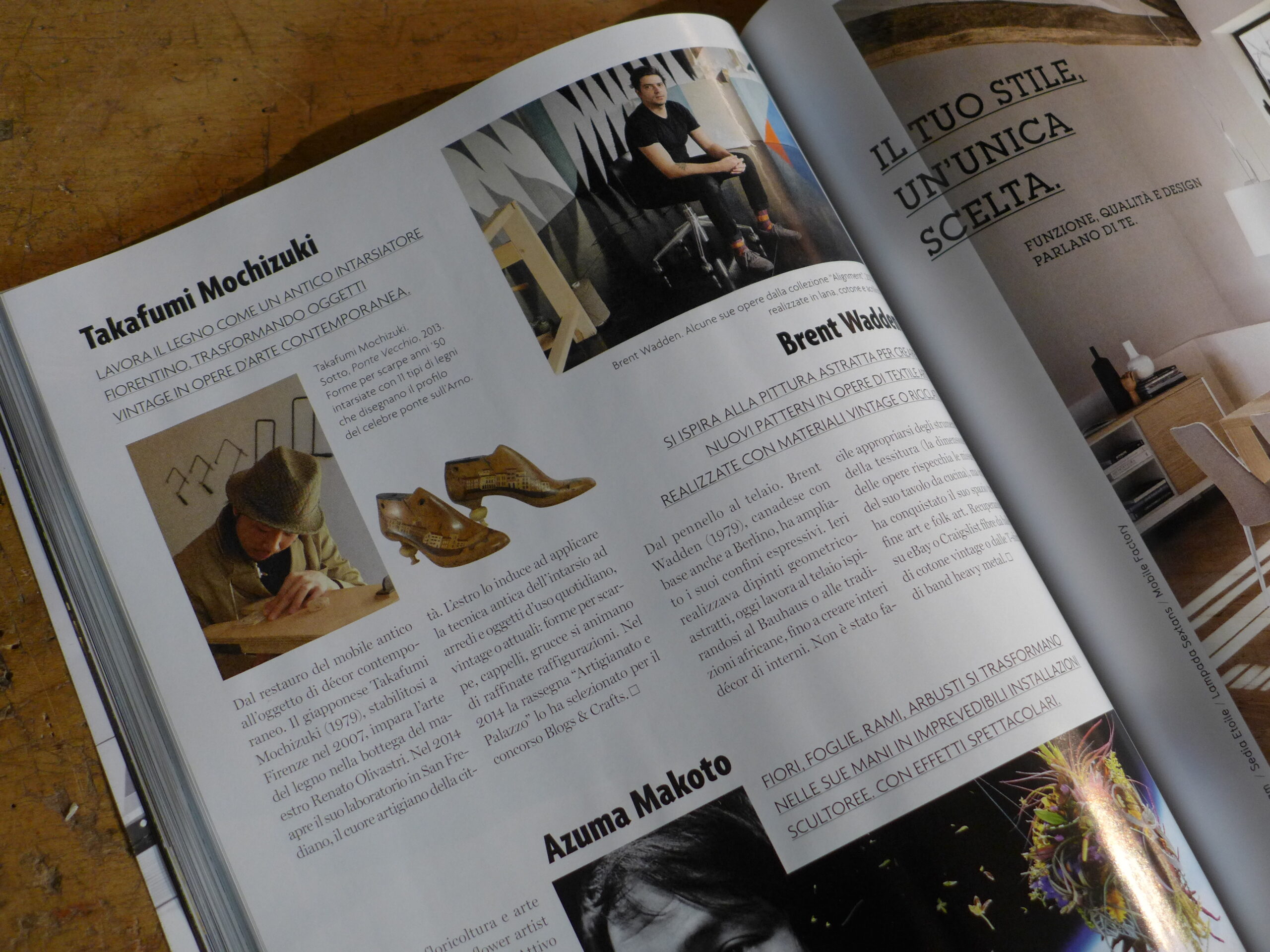 AD Italia feature highlighting Takafumi Mochizuki’s marquetry work