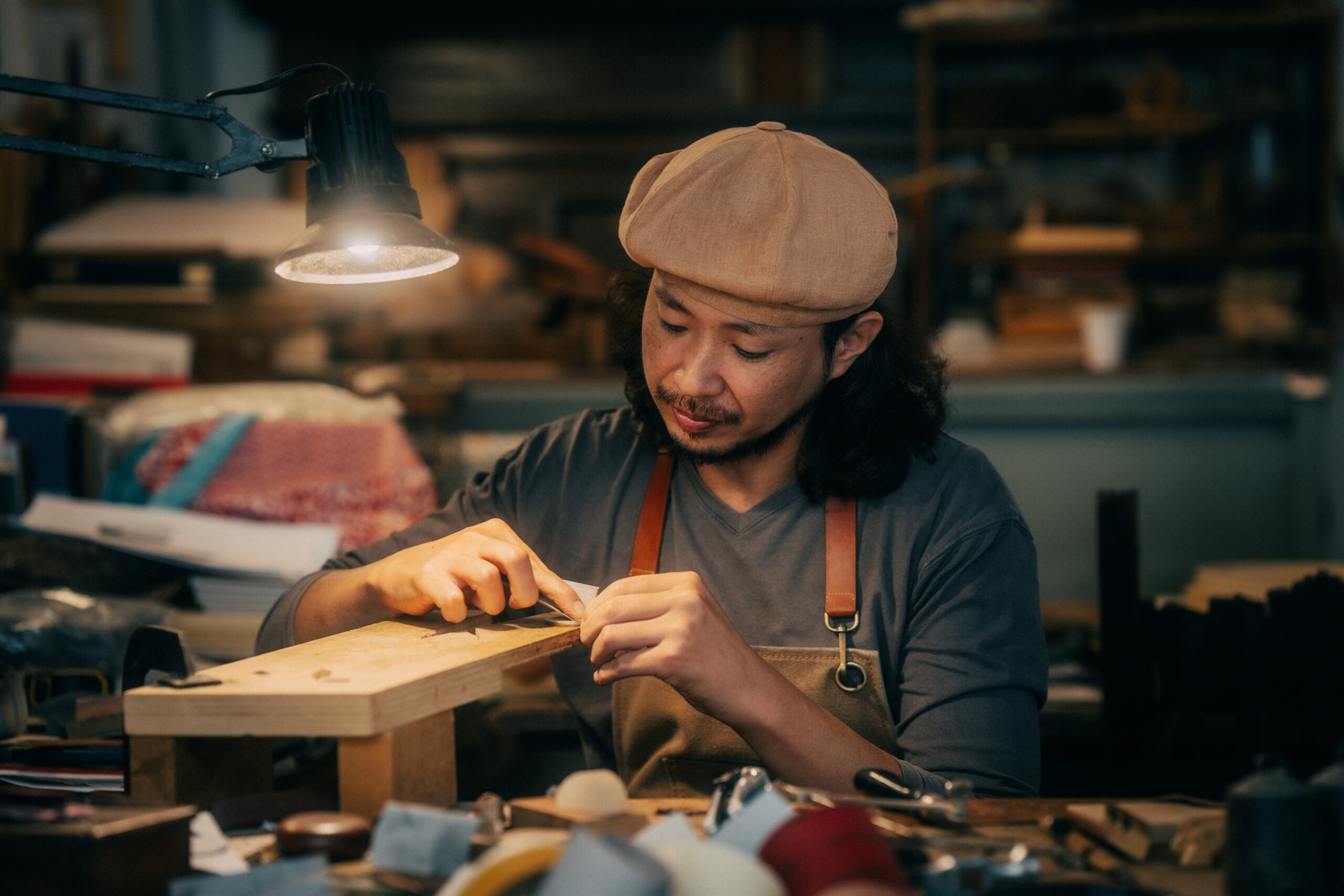 Portrait of marquetry artisan Takafumi Mochizuki (Zouganista), Florence